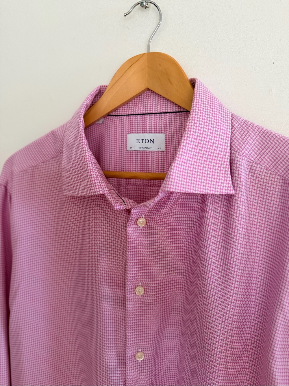 Eton Pink Micro-Check Dress Shirt